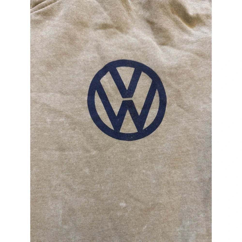 Volkswagen VW Bus Tapestry Patch Mineral Wash Hoodie Tan Mens XL RN 67585
